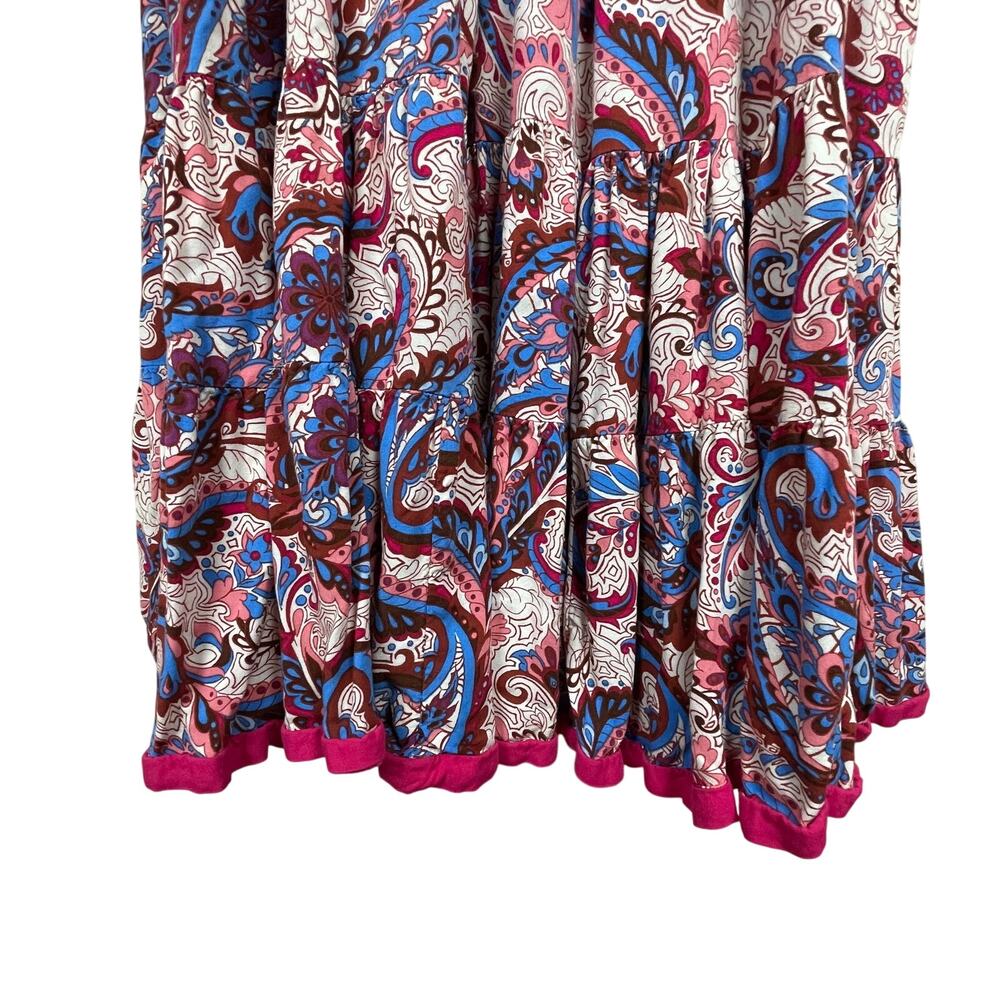 Soft Surroundings Women's 1X Plus Maxi Dress Paisley Tiered Fit & Flare - Picture 6 of 9